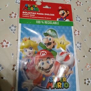 25PCS Super Mario Party Favor CandyTreat Bags Loot Bag Goody Bag Bolsitas